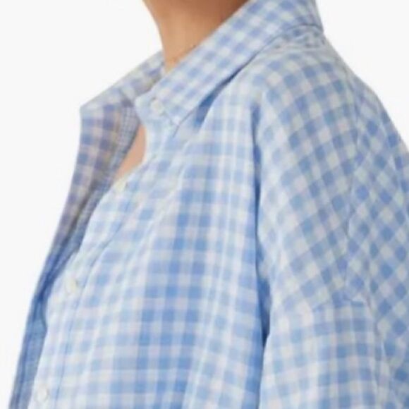 Favorite Daughter The Ex-Boyfriend Gingham Cotton Shirt Small NWT $198 - Picture 2 of 8